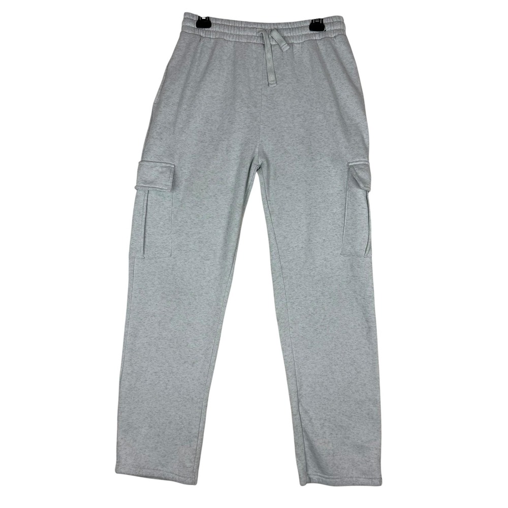 Chams Pants Mens‎ XL Gray Fleece Cargo Sweatpants Drawstring Elastic Waist